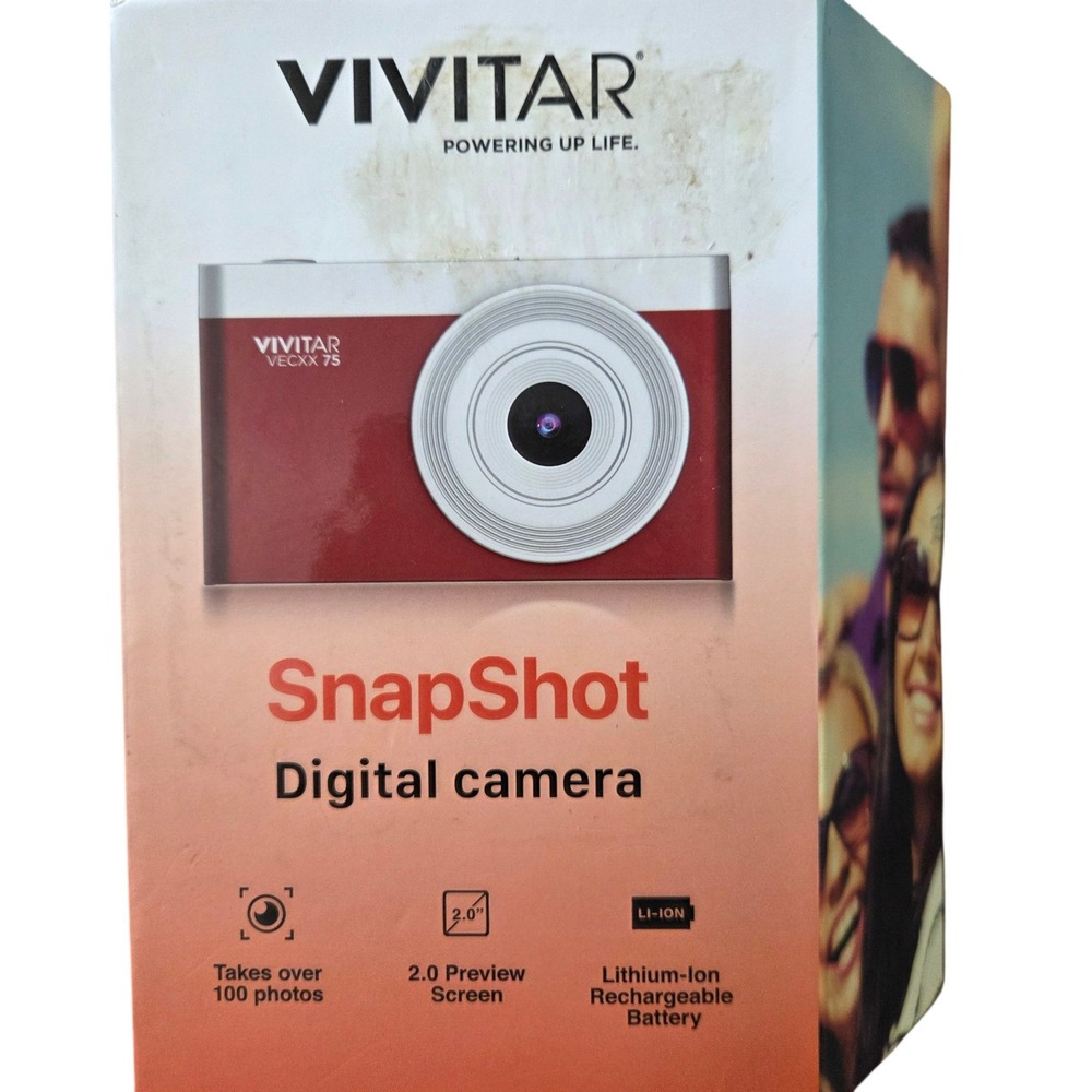 Vivitar SnapShot‎ Digital Camera Red Rechargable Battery 2.0" LCD Screen